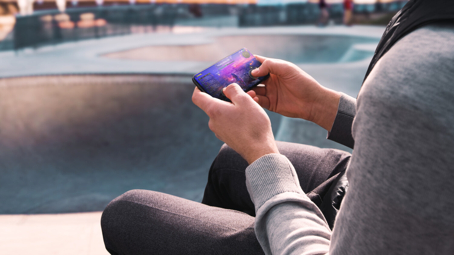 Person holding phone