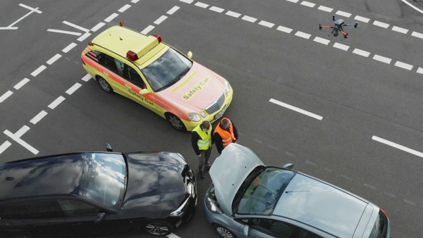 Livraison par drone sur un accident