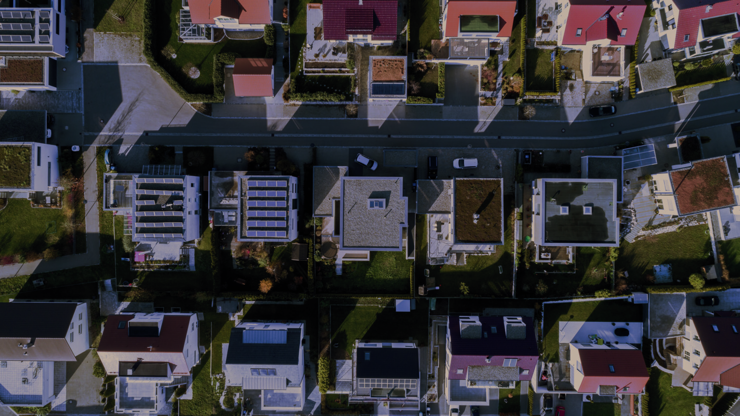 Aerial view of a suburb.