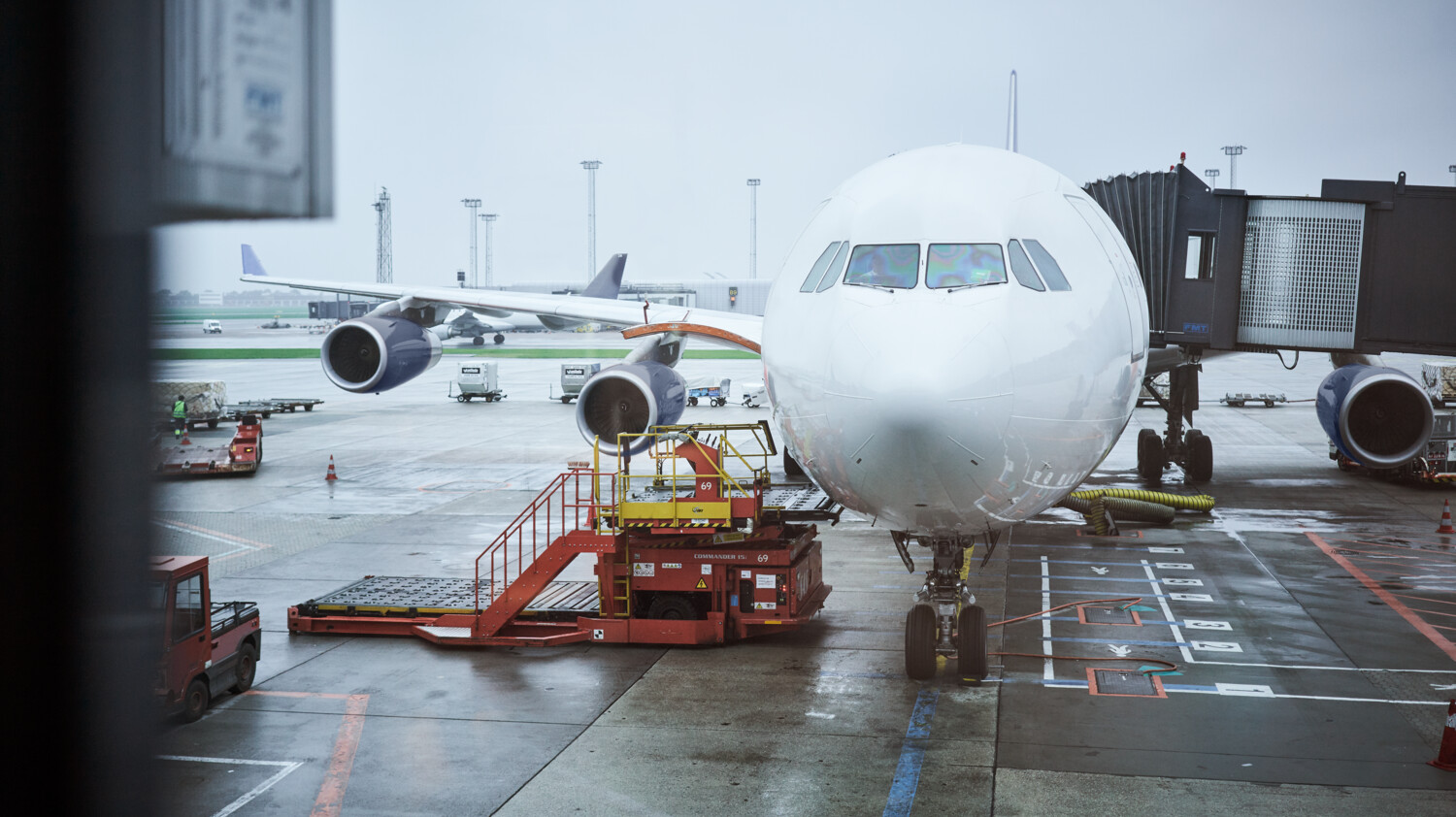 An aircraft being loaded