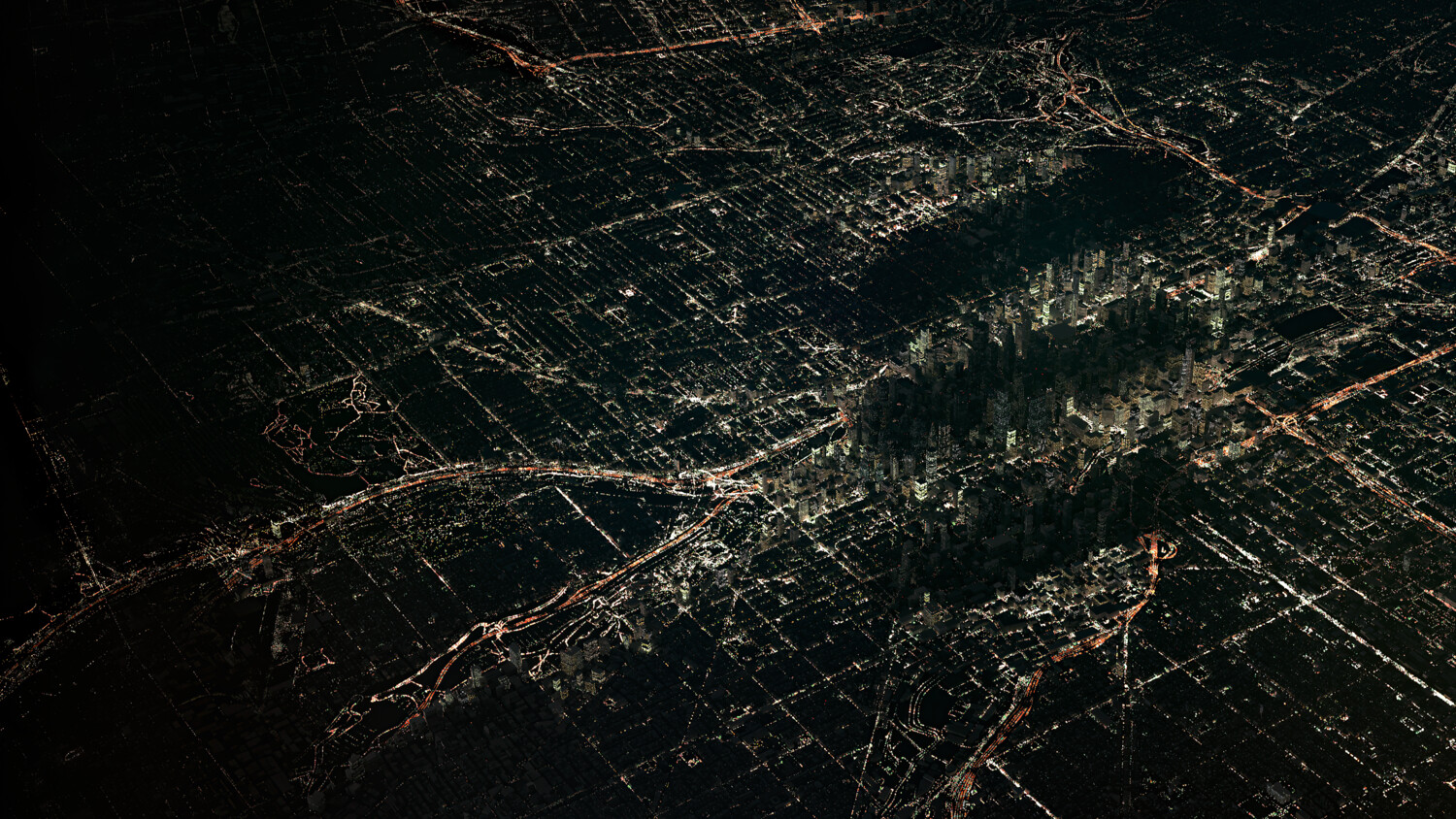 Map with imagined IoT connections