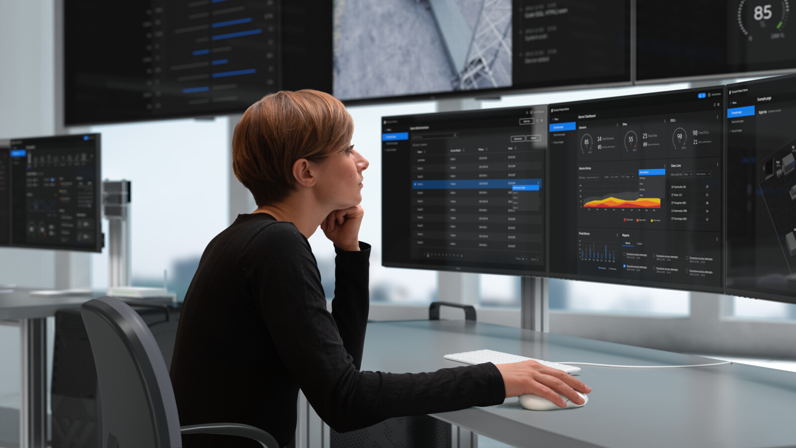 Woman in NOC room monitoring