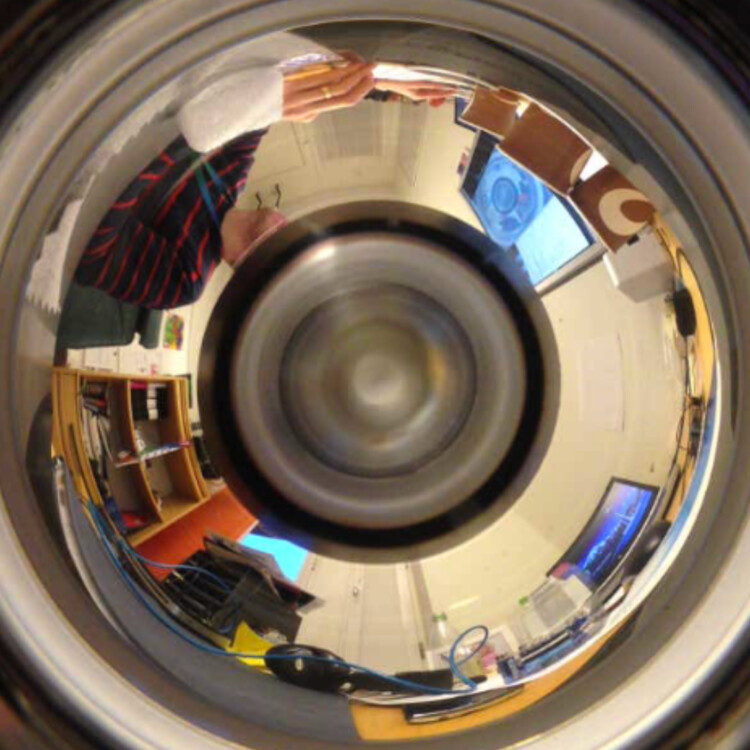 Excavator machine using mobile phone with a 360-degree lens 