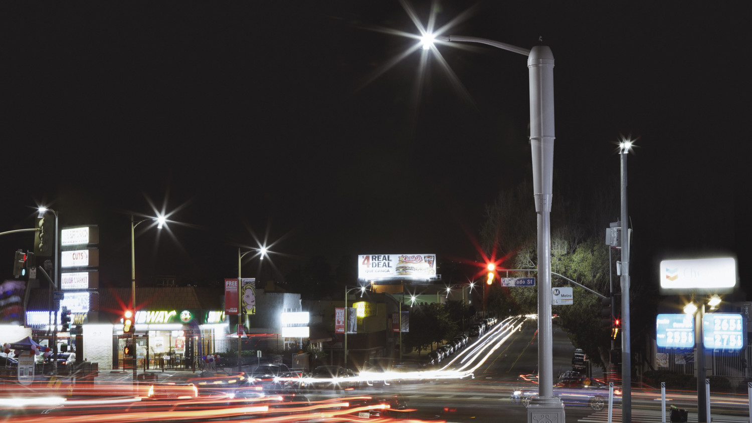city street at night