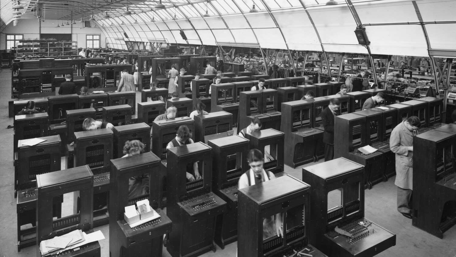 Assembly hall for switch boards