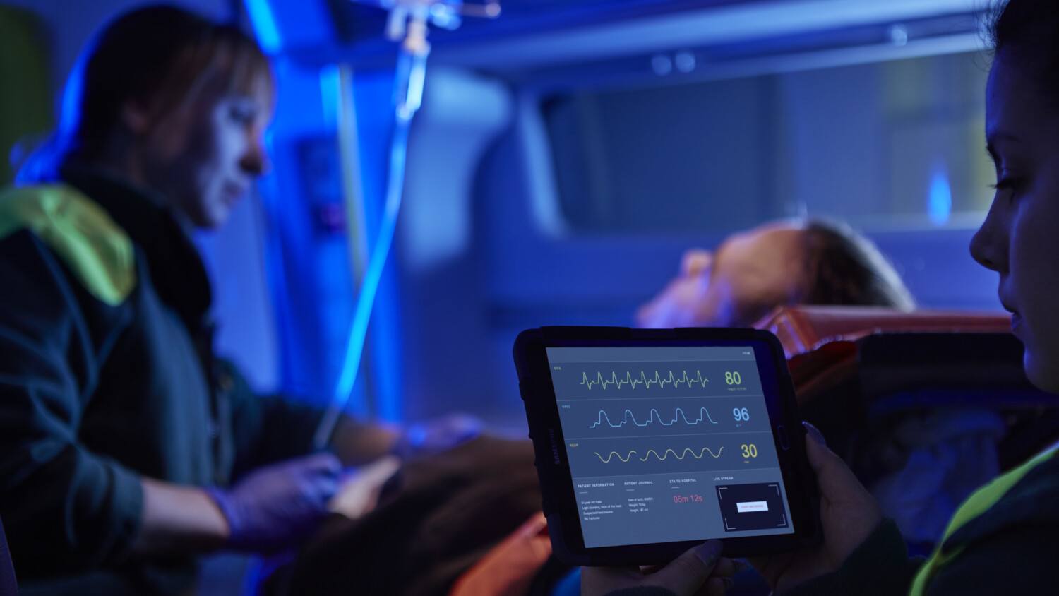 Medics in an amulance