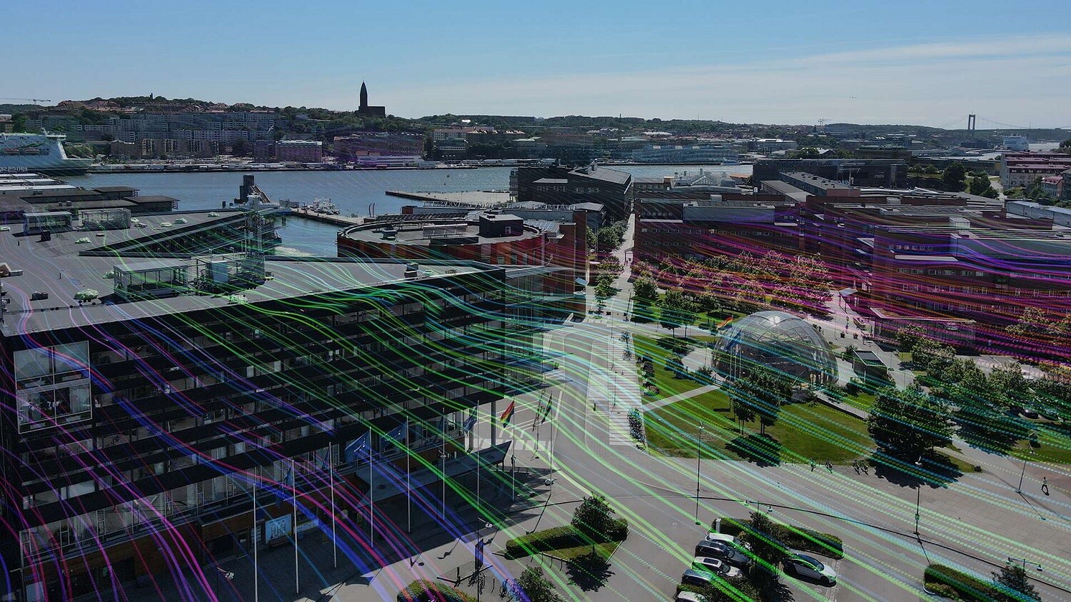 City view with network