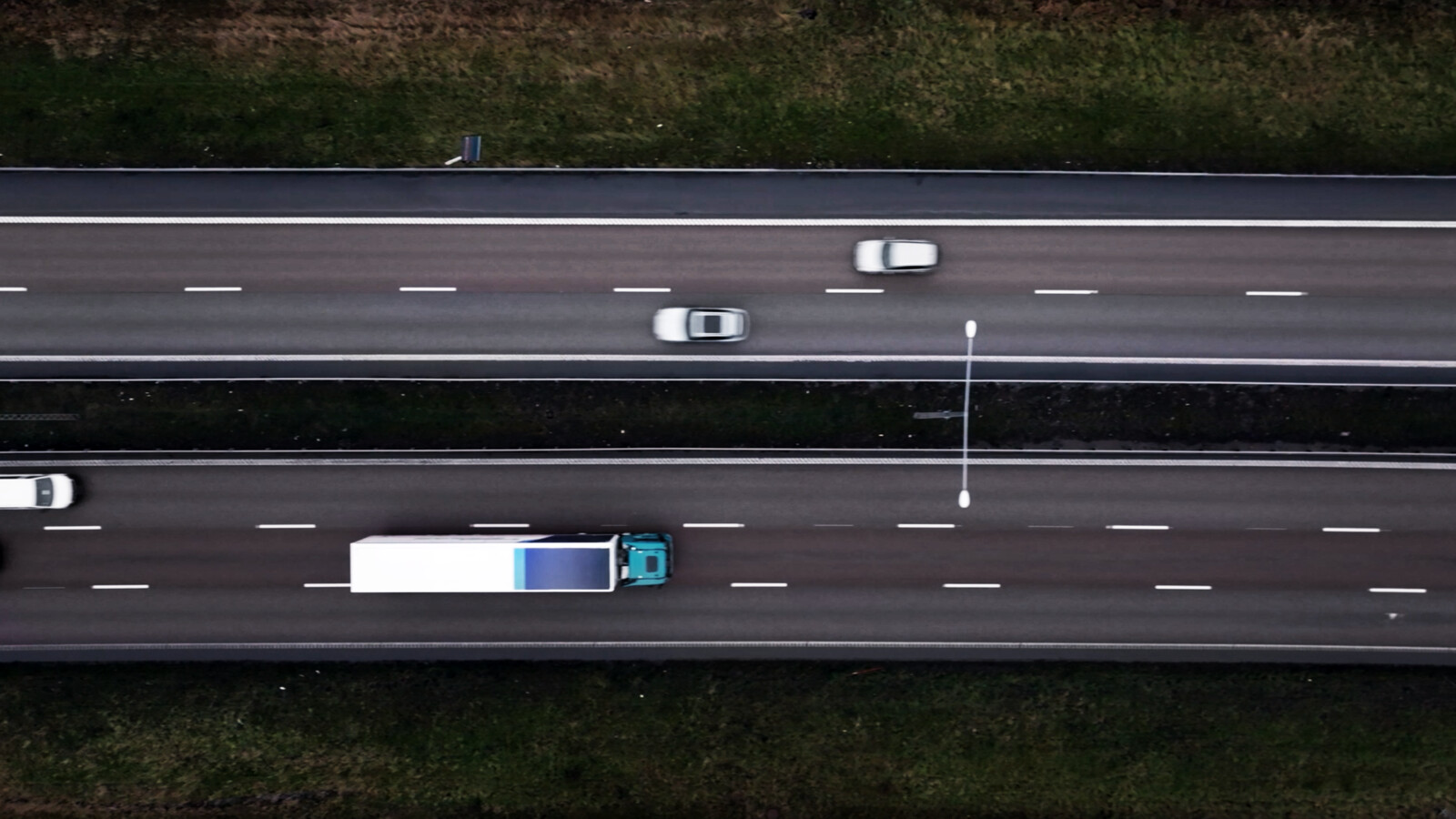 Aerial view of a truck