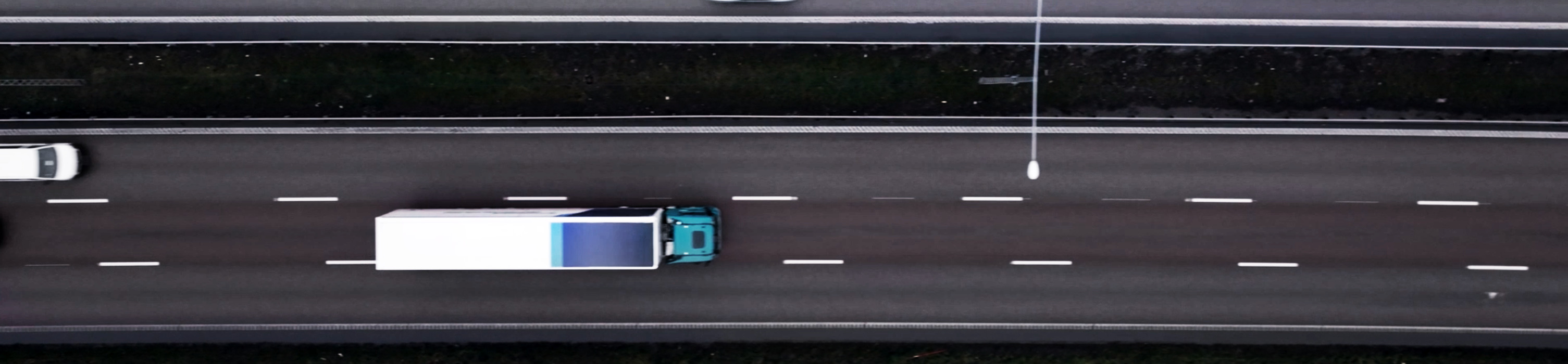 Aerial view of a truck