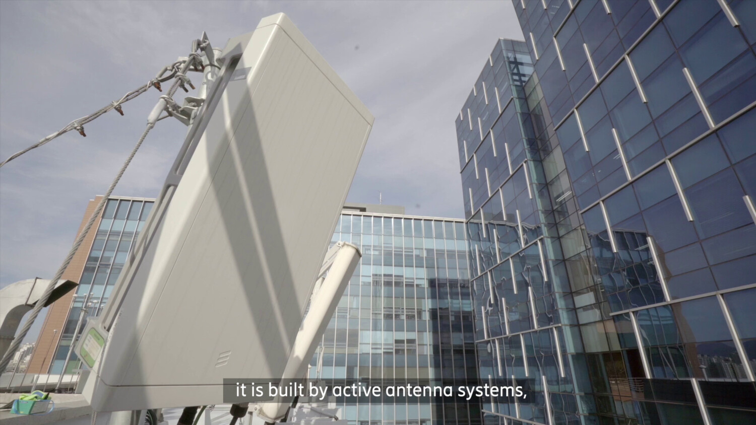 Antennas on rooftop.