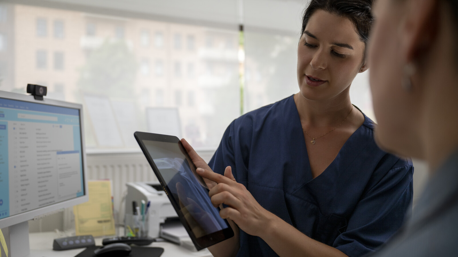 Doctors discussing patients results