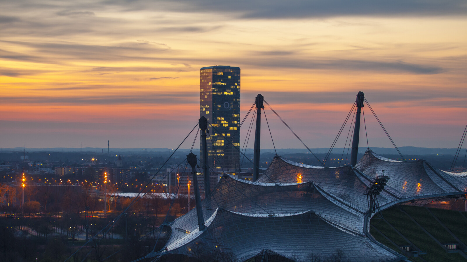 Telefonica Germany's office in sundawn