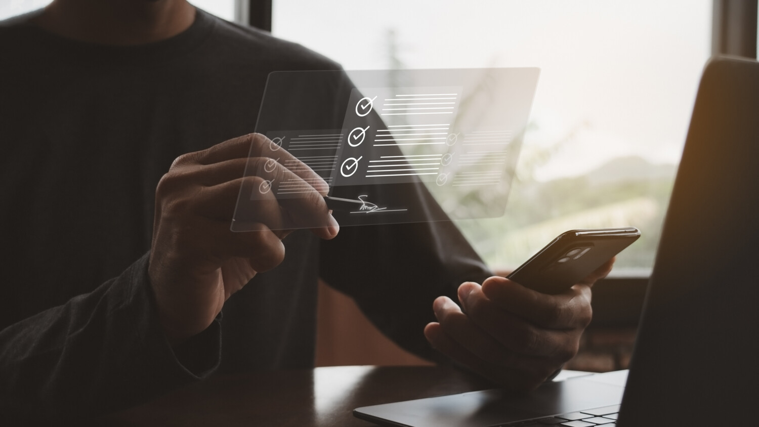 Person working on AR checklist