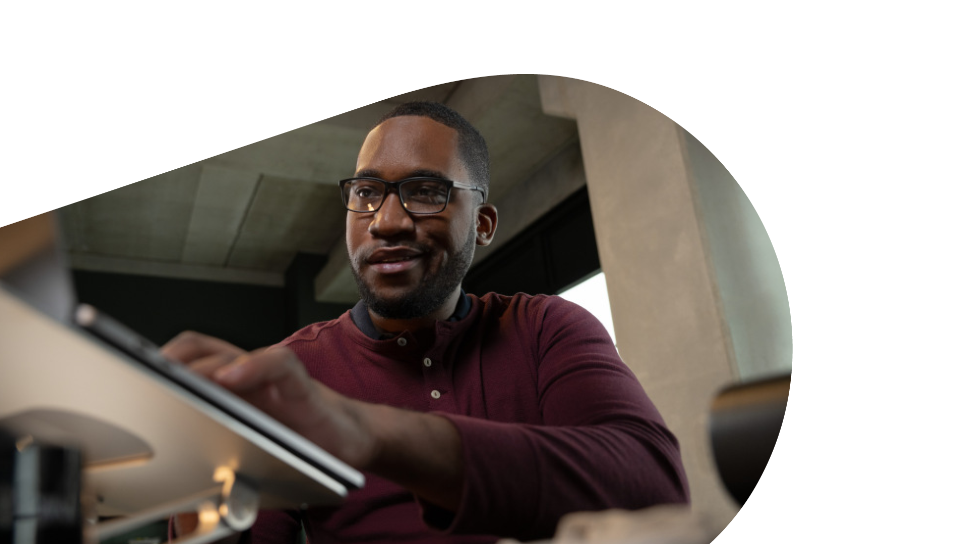 Man working with his computer.