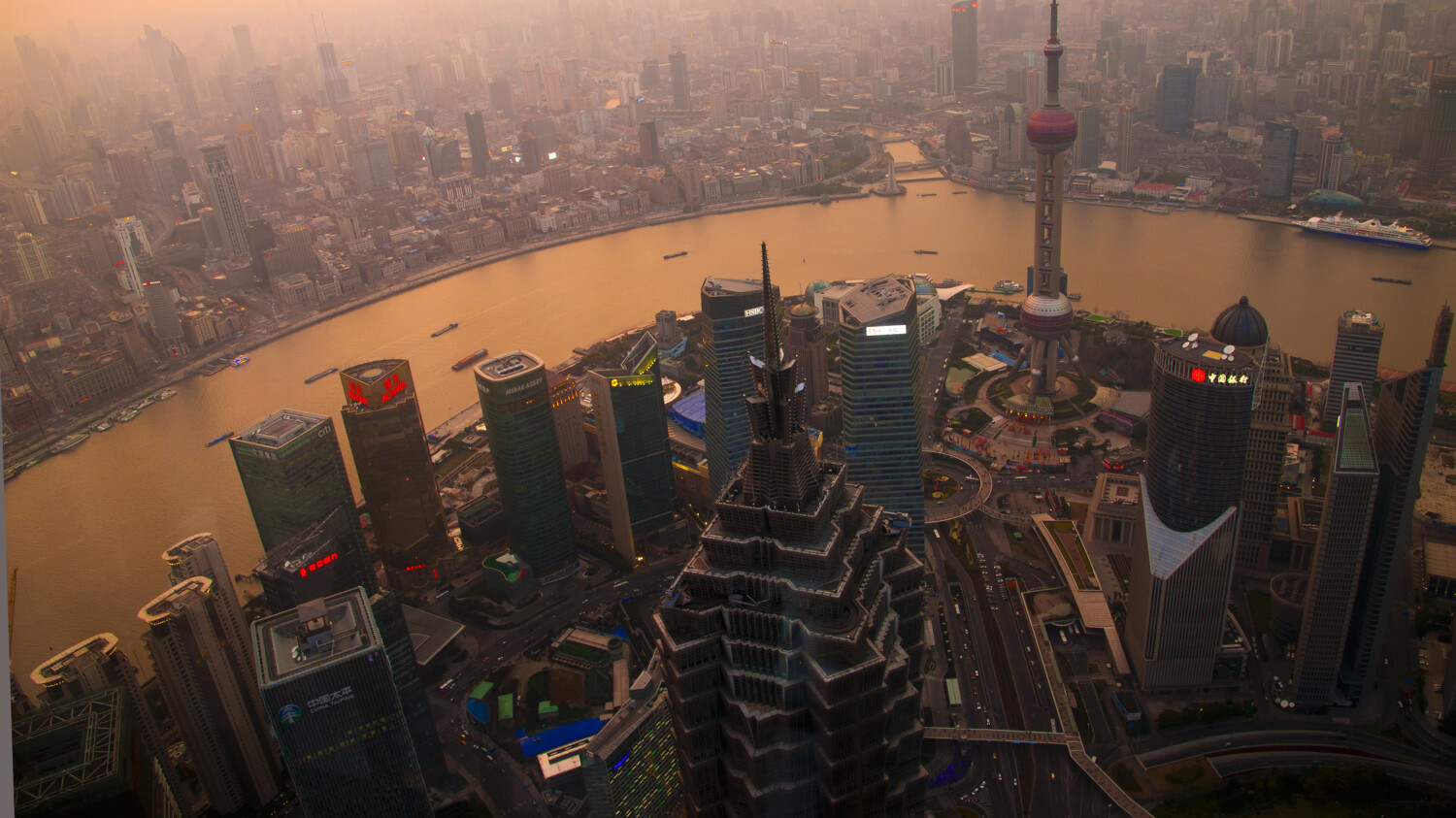 City view with skyscrapers.