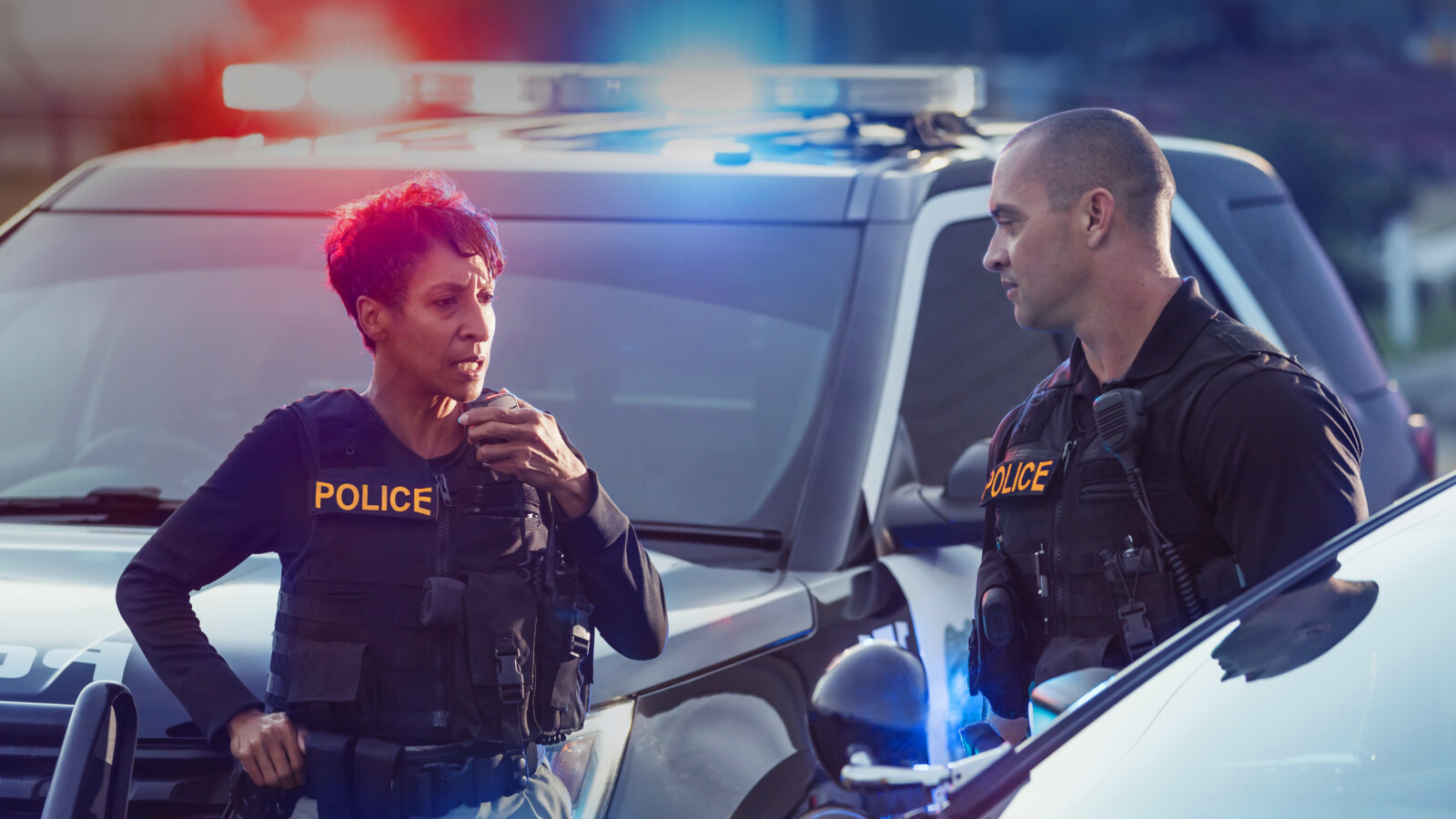 Police and police car