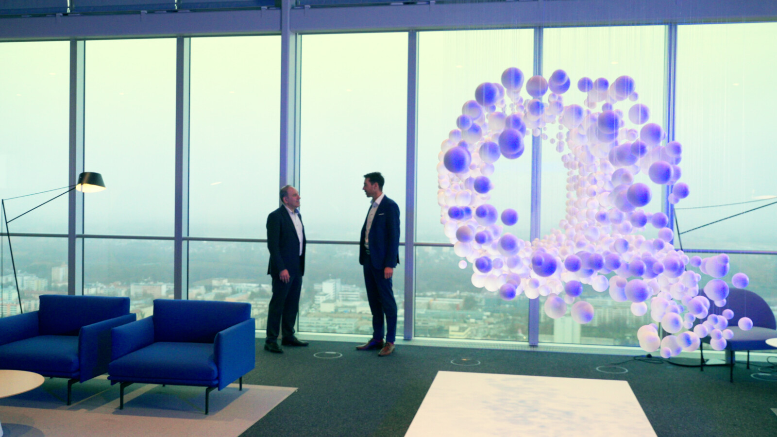 Two men in Telefonica Germany head office