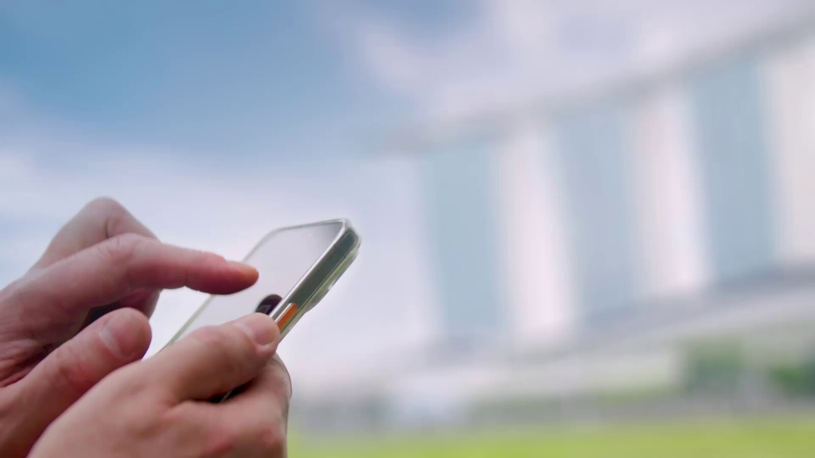 Holding mobile phone