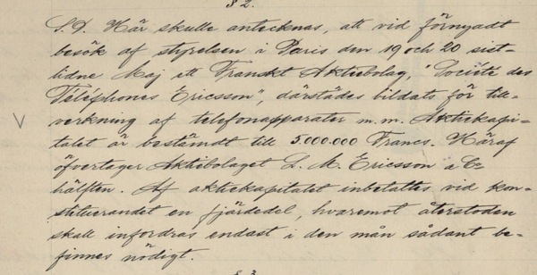 Procès-verbal, conseil d'administration, 1911