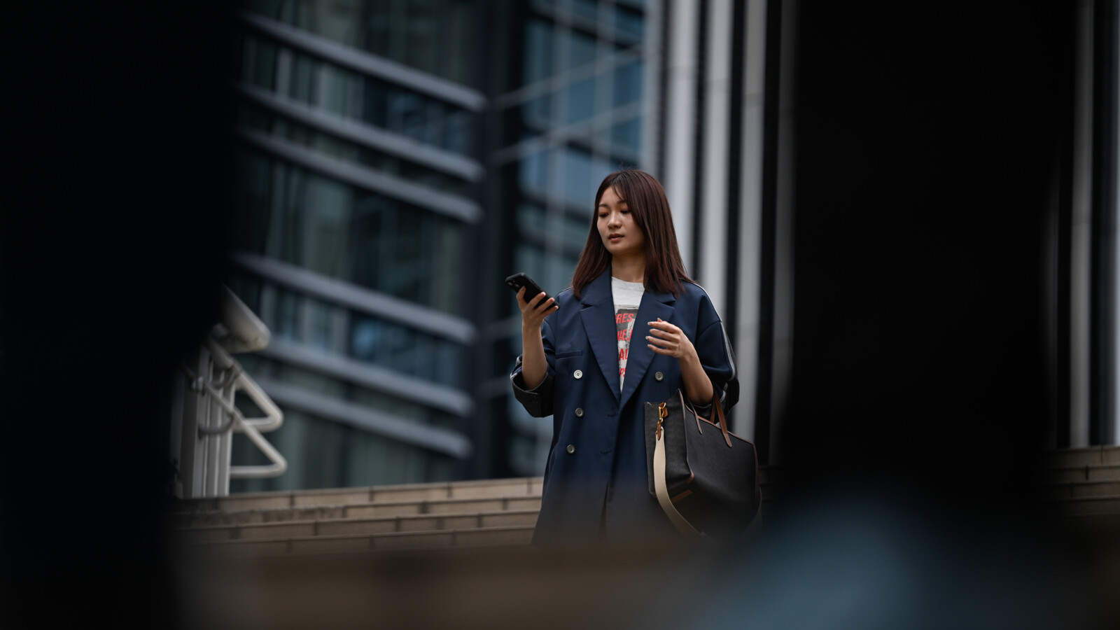 A woman with a mobile