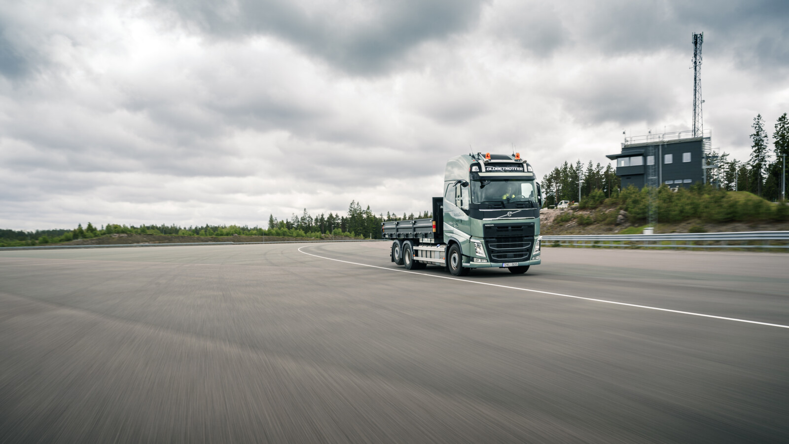 A tractor unit truck without a trailer.