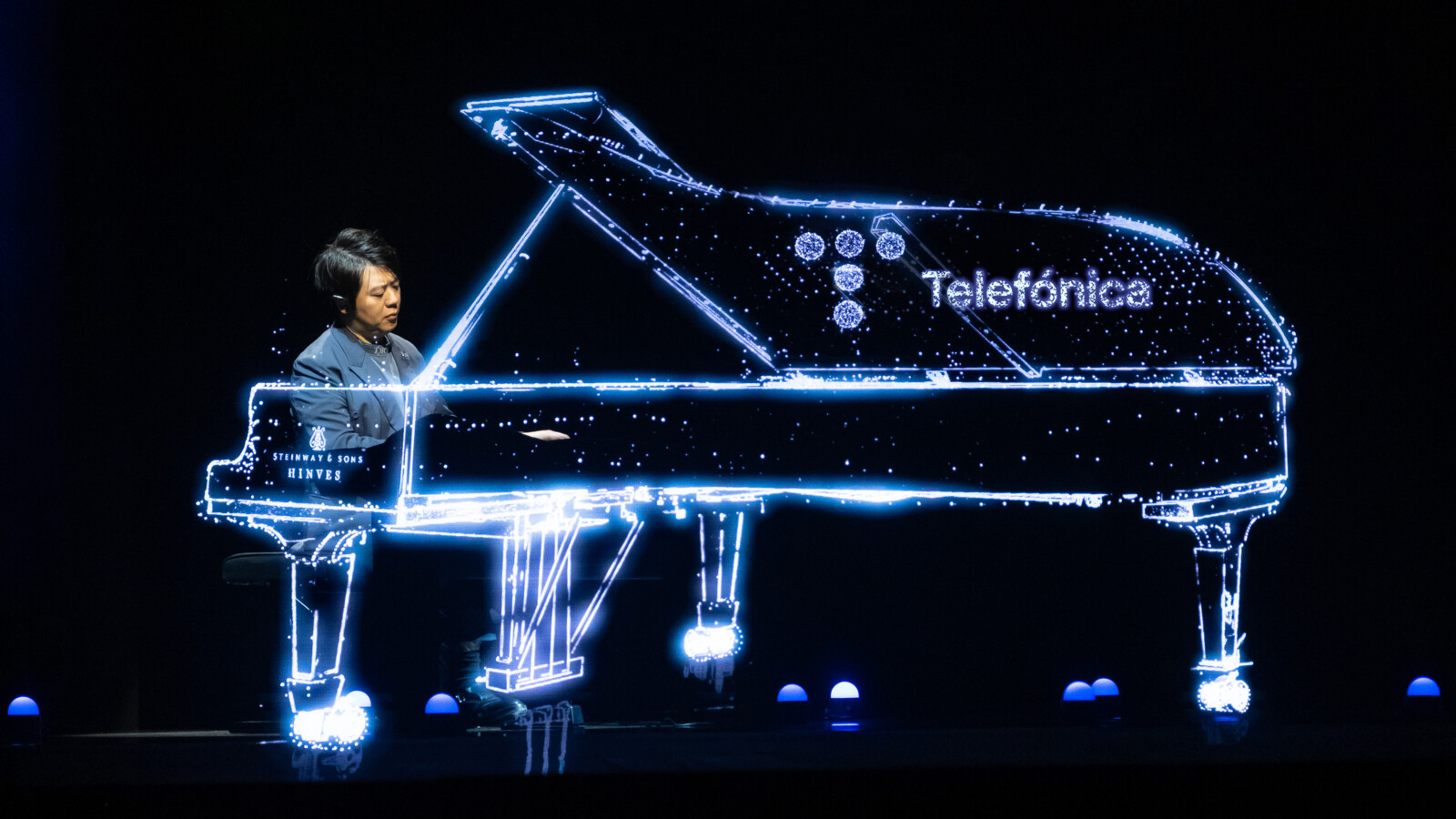Pianist Lang Lang conducting the performance at the Gran Teatre del Liceu in Barcelona, Spain