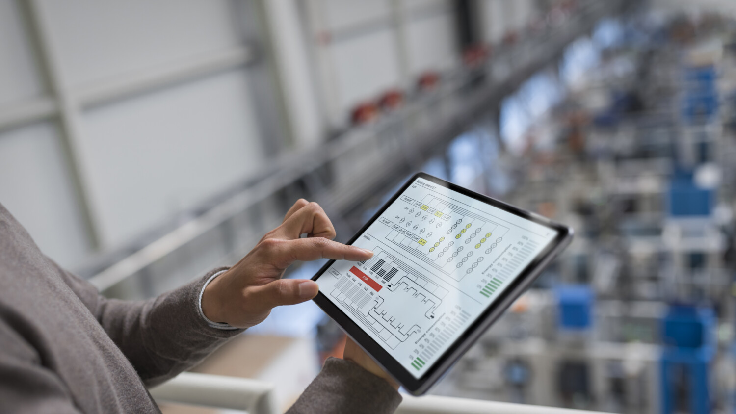 Tablet showing numbers and graphs.