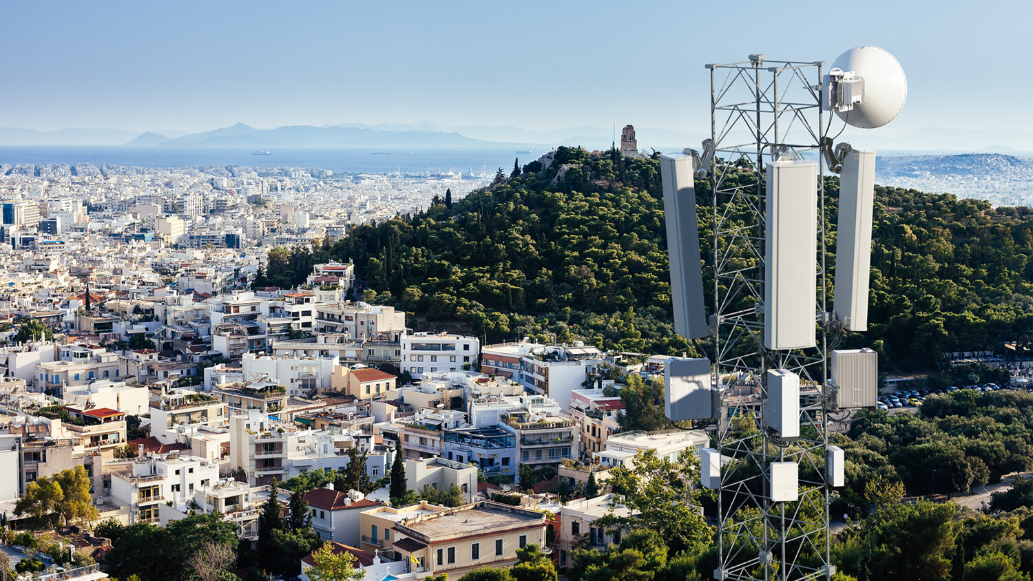 Ericsson Radio Access Network equipment in an urban area. 
