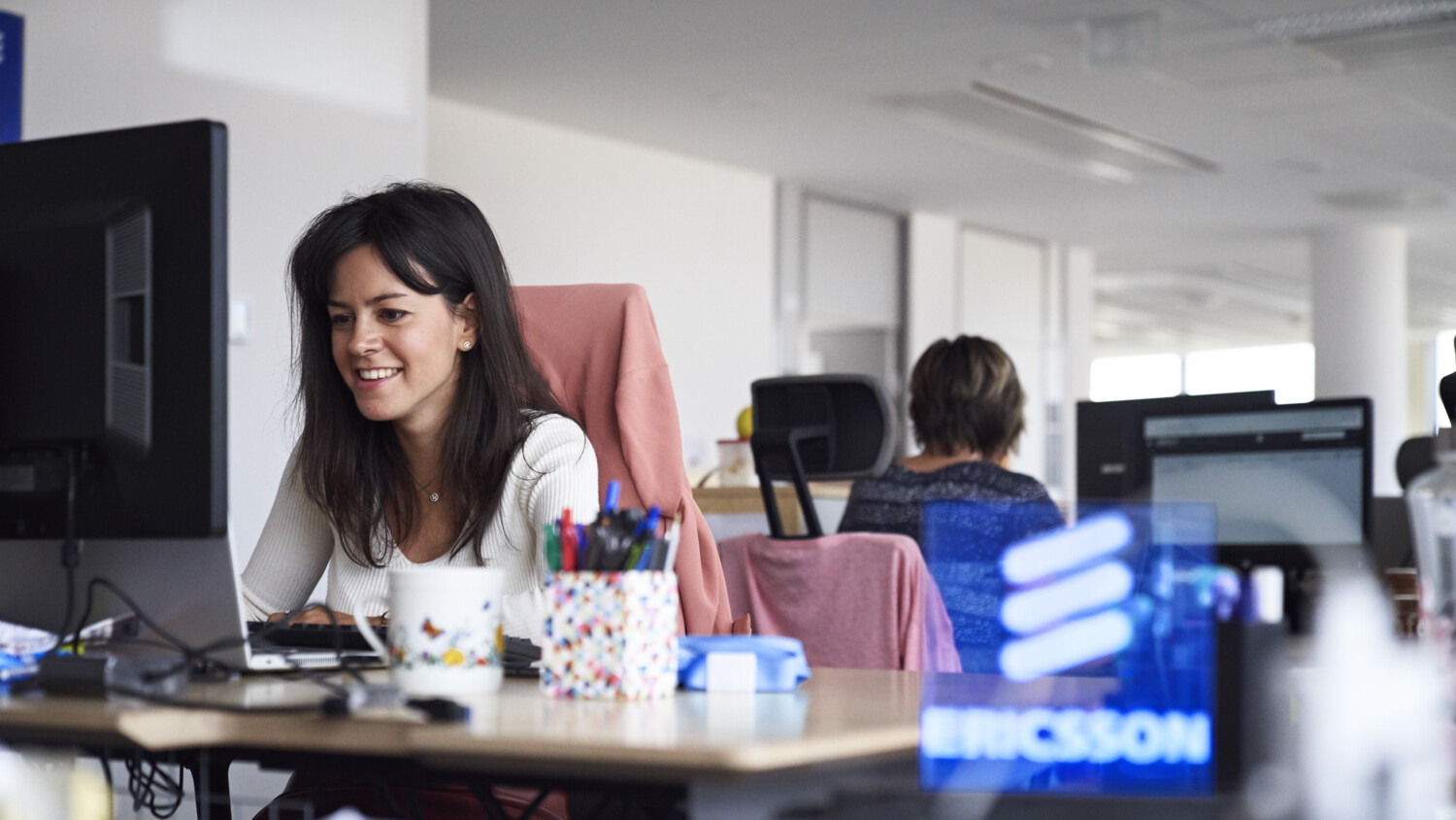 Person taking a Ericsson training.