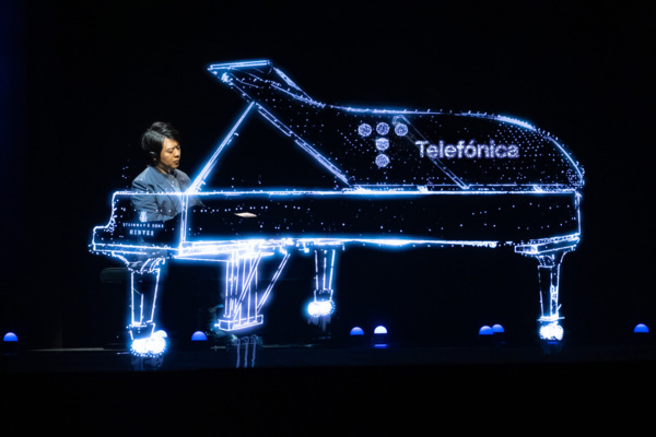 Pianist Lang Lang conducting the performance at the Gran Teatre del Liceu in Barcelona, Spain