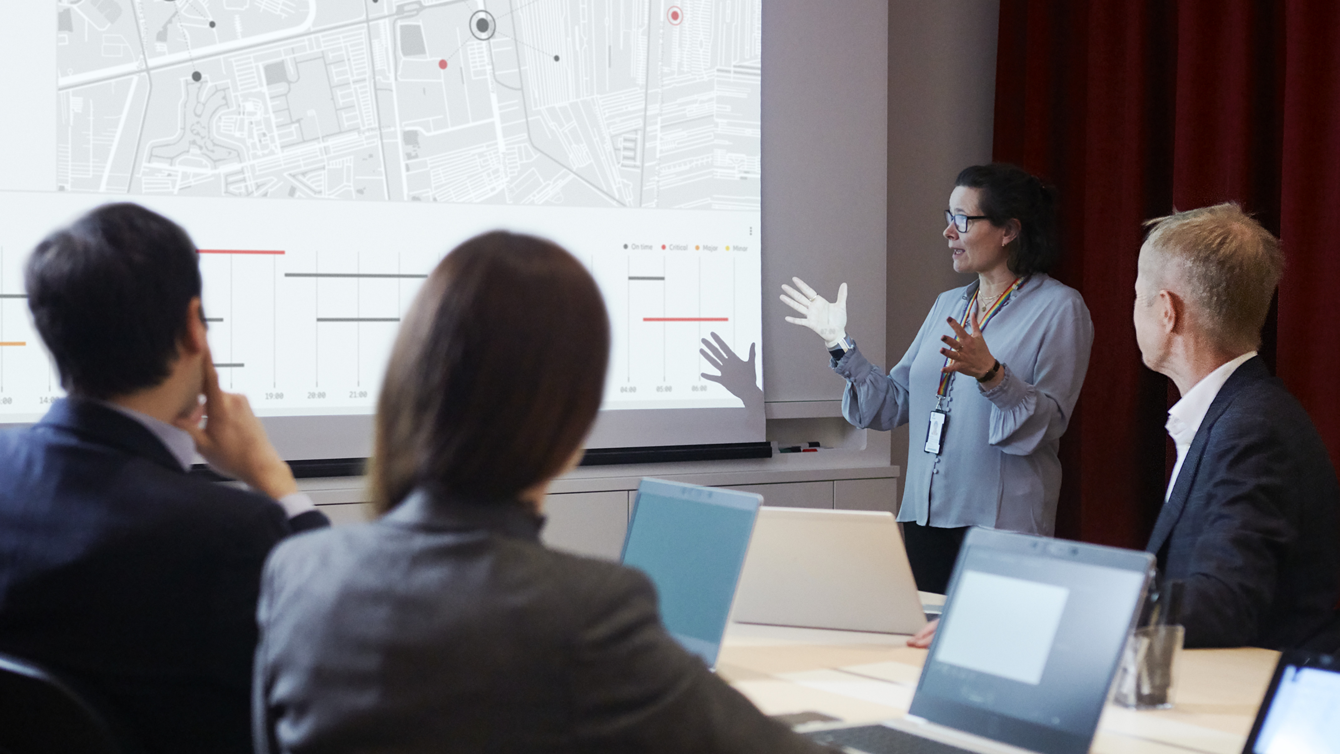 Group of consultants presenting