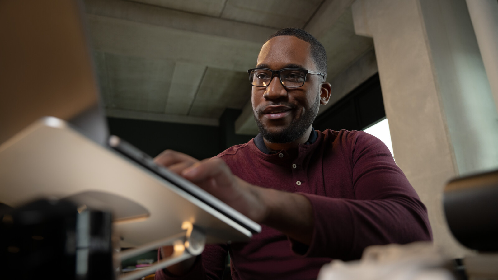 Man working on laptop