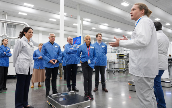 Börje Ekholm, Christine Toretti, U.S. Ambassador to Sweden and Urban Ahlin, Ambassador of Sweden to U.S. with other guests at U..S. Smart Factory March 2026