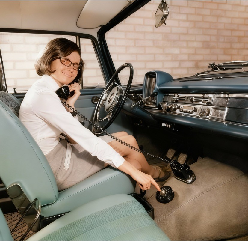 First mobile system used in a car, Sweden 1960s. 