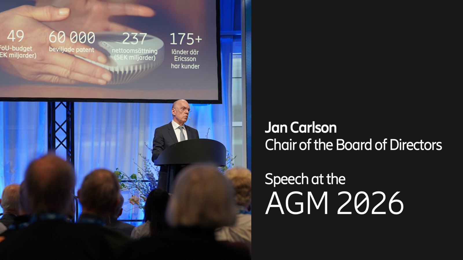 Jan Carlson, Styrelseordförande, Årsstämman 2026.