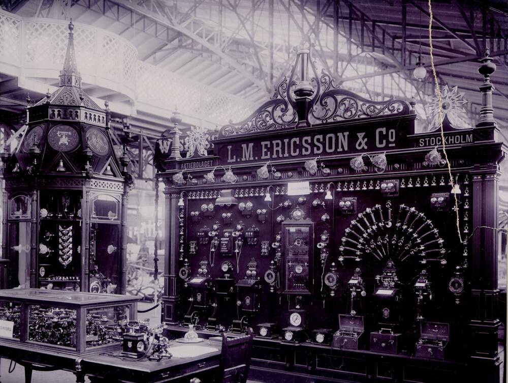 Ericsson display at 1897 World Exhibition Stockholm, Sweden.