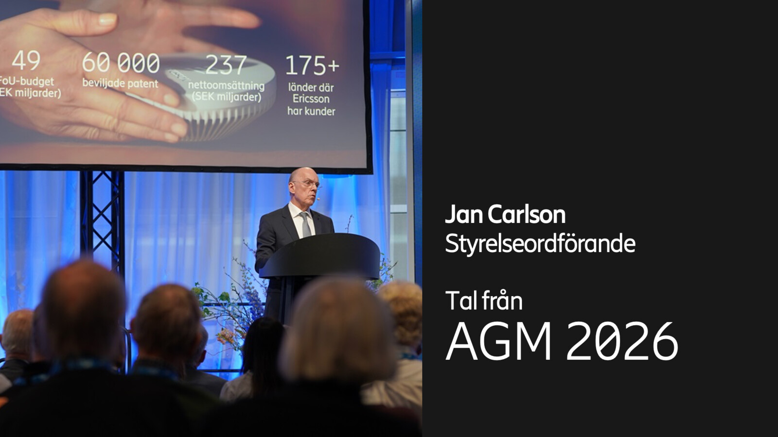 Jan Carlson, Styrelseordförande, tal från Årsstämman 2026.