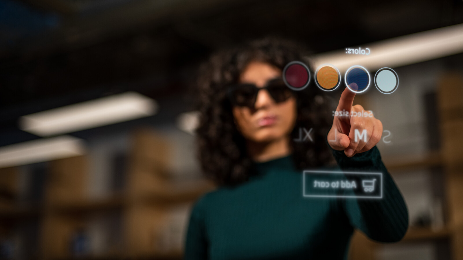 A women with AR glass shopping