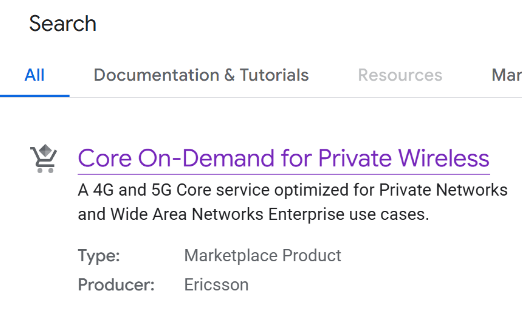 Core On-Demand Listing in Google Cloud Marketplace