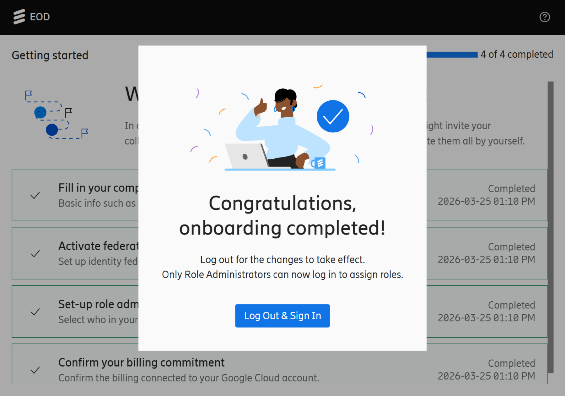 Completed onboarding