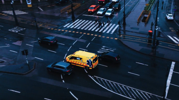Ambulance on Budapest street