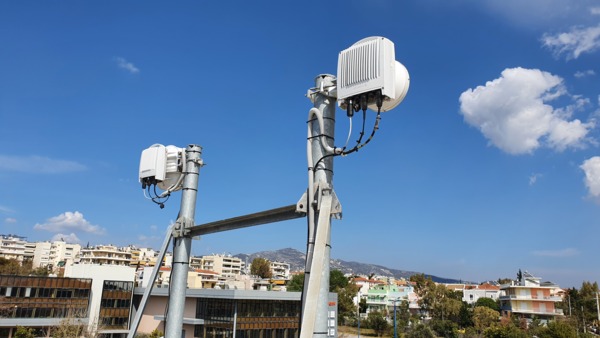 W-band test equipment at Cosmote headquarters, Athens, Greece.