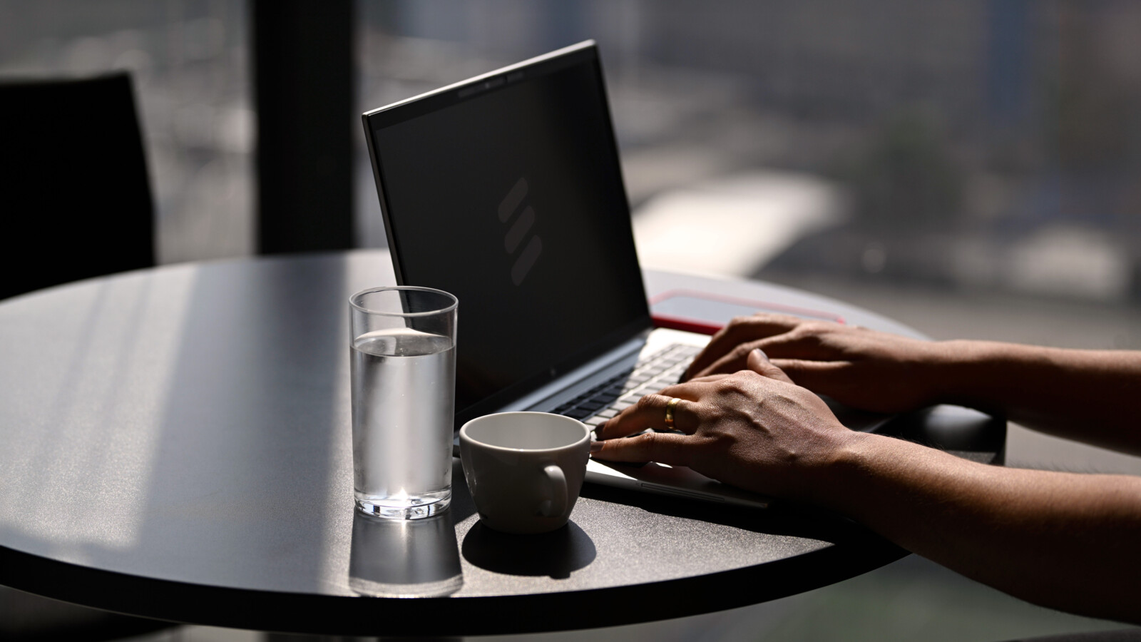 A person working on a laptop
