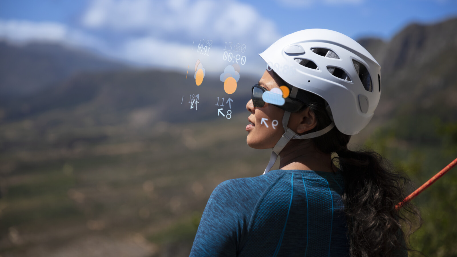 Rider using VR glasses