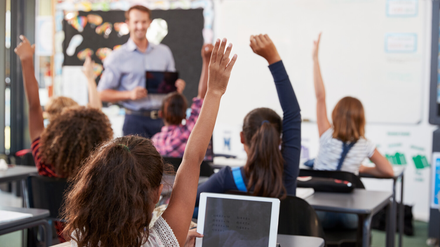 Students in classroom.