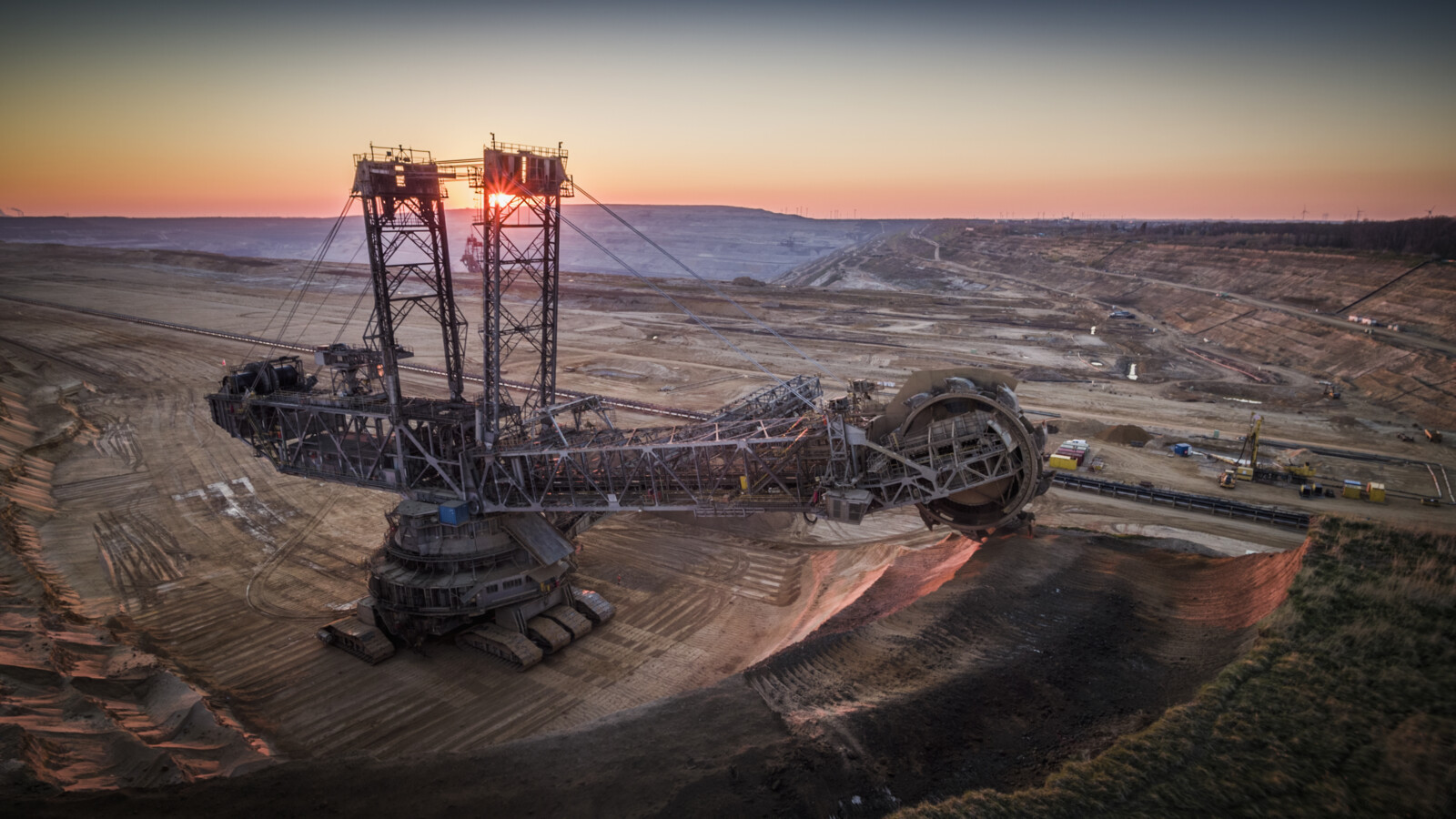 Bulldozer in mine
