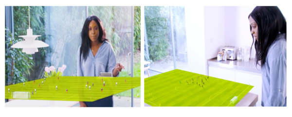 サッカー場の3Dボリュメトリックテーブルの例