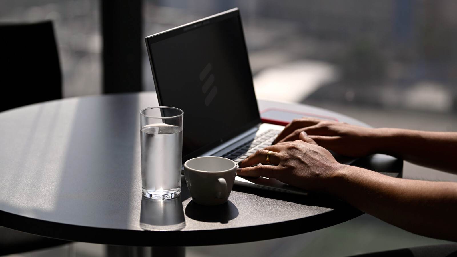 A person working on a laptop