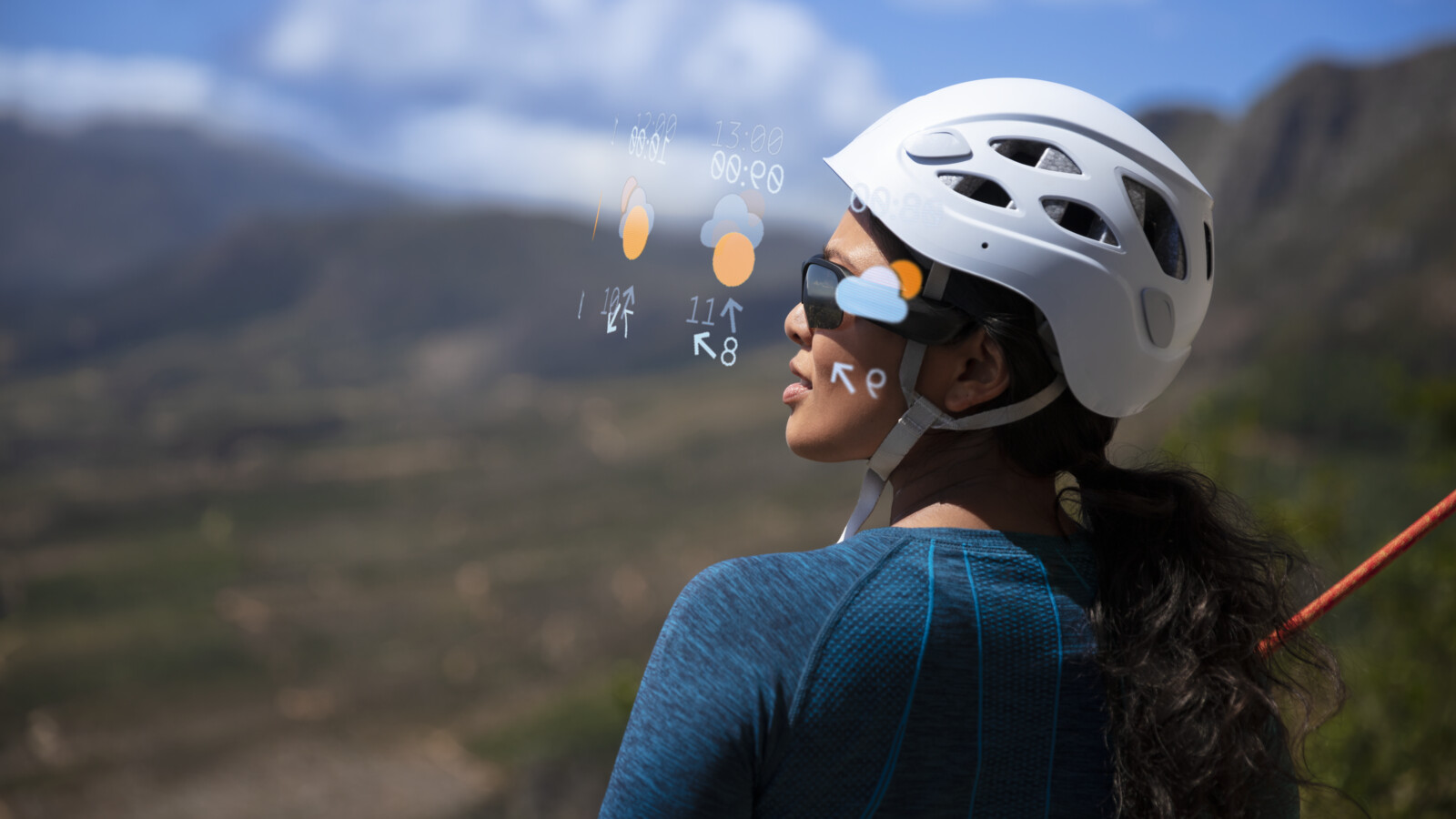 Rider using VR glasses.