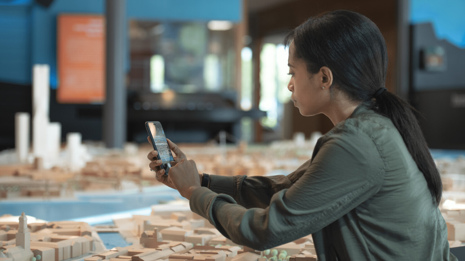 Woman looking at her phone